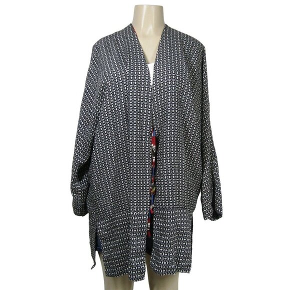 VTG 80s 90s KIMONO REVERSIBLE ART TO WEAR Boho Hand Made Jacket Festival M - Picture 7 of 11